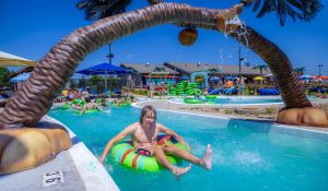 Boy in lazy river