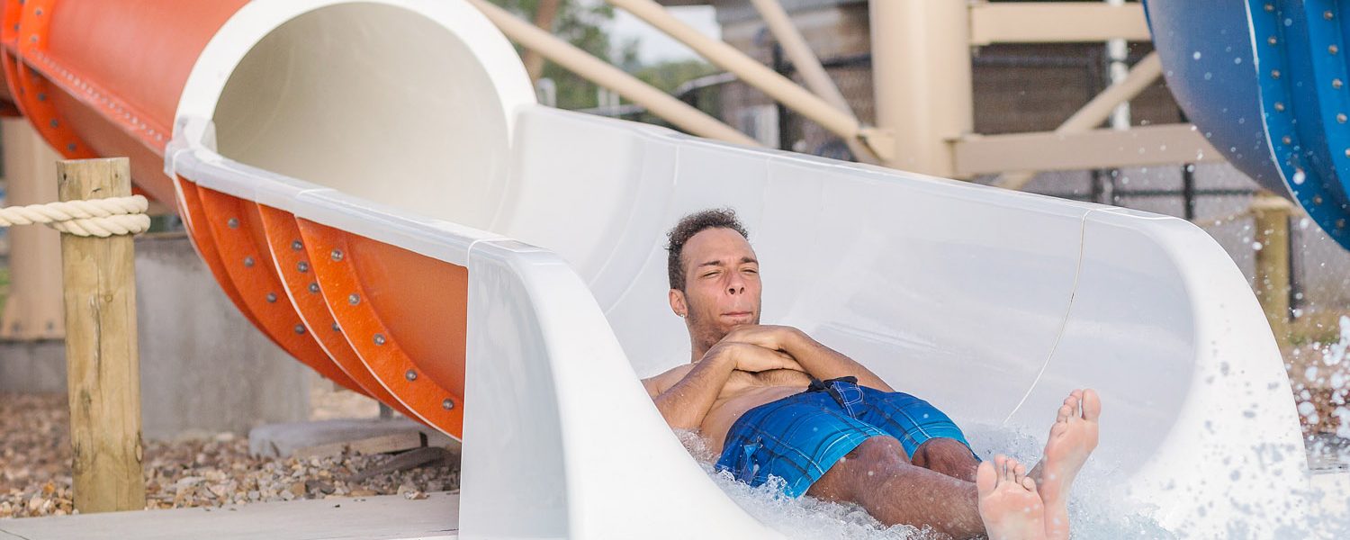orange slide Josh exiting