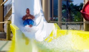 yellow waterslide closeup